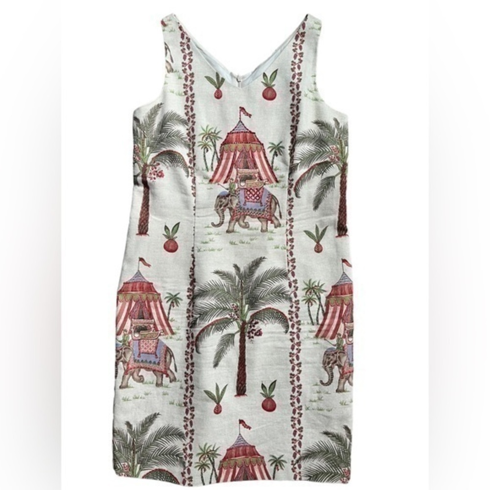 Elephant Circus Print Sheath Dress size 14